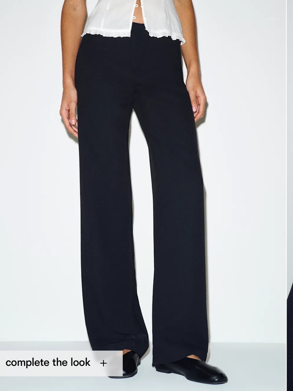 Reformation Black Wide-Leg Trousers
